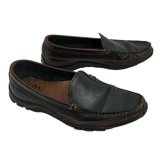 Allen Edmonds Boulder Leather Loafers Mens 10.5 D Black & Brown Slip-On